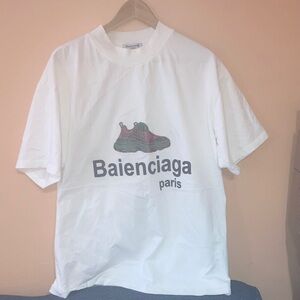 Balenciaga White T-Shirt with Sneaker Graphic